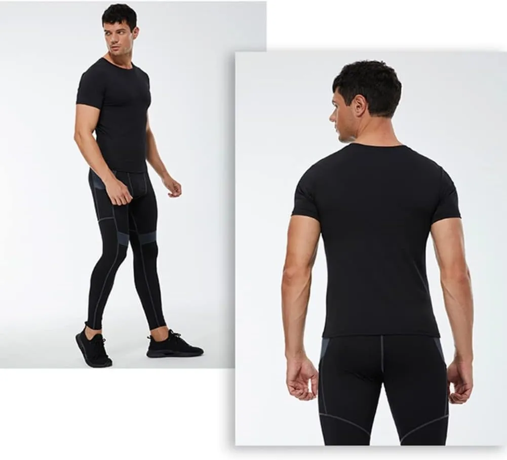 1 or 2 Pack Men's Compression Shirts Short Sleeve, Workout T-Shirt Quick Dry Baselayer Sport Shirt Running Tops