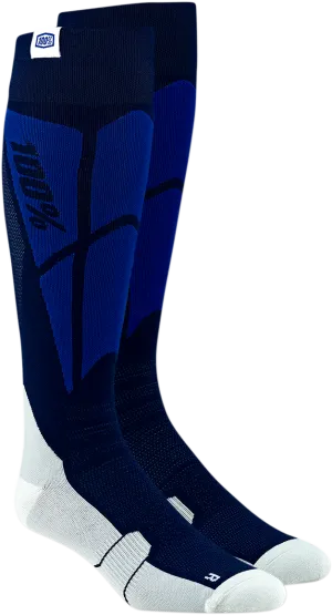 100% Hi-Side Performance Socks - Navy/Gray - Large/XL 24008-264-18