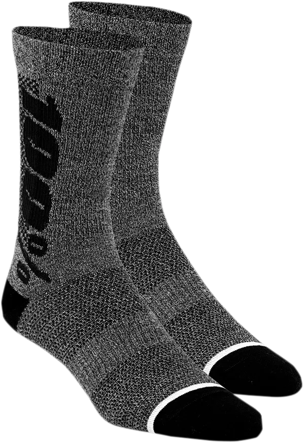 100% Rythym Merino Performance Socks - Heather Charcoal - Small/Medium 20051-00004