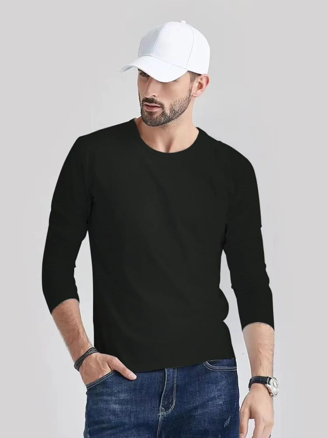 4 Packs: Men's Quick Drying Long Sleeve Sports Performance T-Shirt, Sports Running Gym Exercise Long Sleeve T-Shirt top