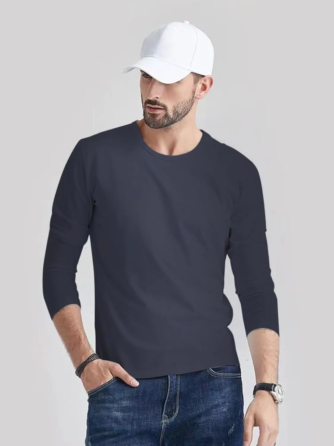4 Packs: Men's Quick Drying Long Sleeve Sports Performance T-Shirt, Sports Running Gym Exercise Long Sleeve T-Shirt top