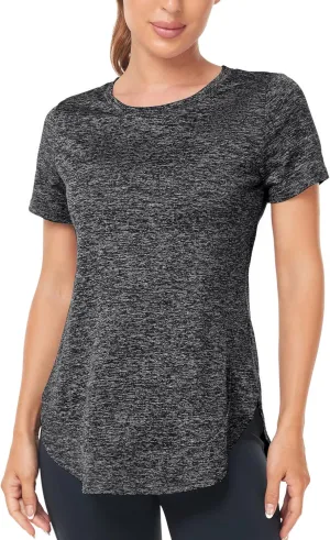 Absttith Women's Short Sleeve Workout Shirts Athletic Casual Tops Quick Dry Gym Soprt Tee Side Split