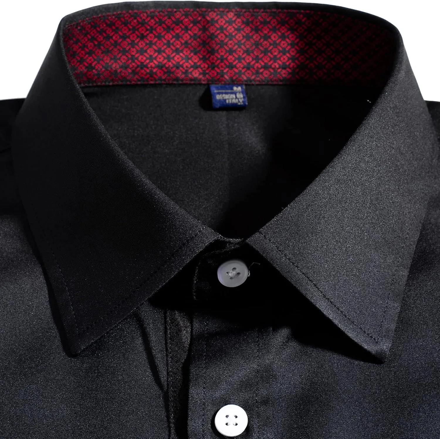 Alimens & Gentle Men's Dress Shirts Long Sleeve Stretch Wrinkle-Free Business Casual Collar Contrast Button Down Shirt