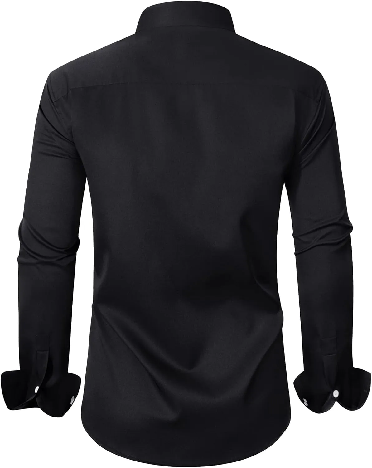 Alimens & Gentle Men's Dress Shirts Long Sleeve Stretch Wrinkle-Free Business Casual Collar Contrast Button Down Shirt