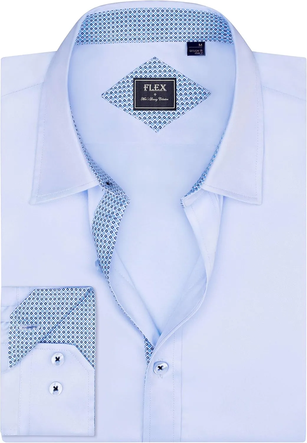 Alimens & Gentle Men's Dress Shirts Long Sleeve Wrinkle-Free Business Casual Button Down Shirt