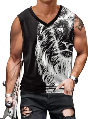 American Flag Patriotic Print Men Muscle Tank Tops Sleeveless Tee Shirts Independence Day July 4th Top