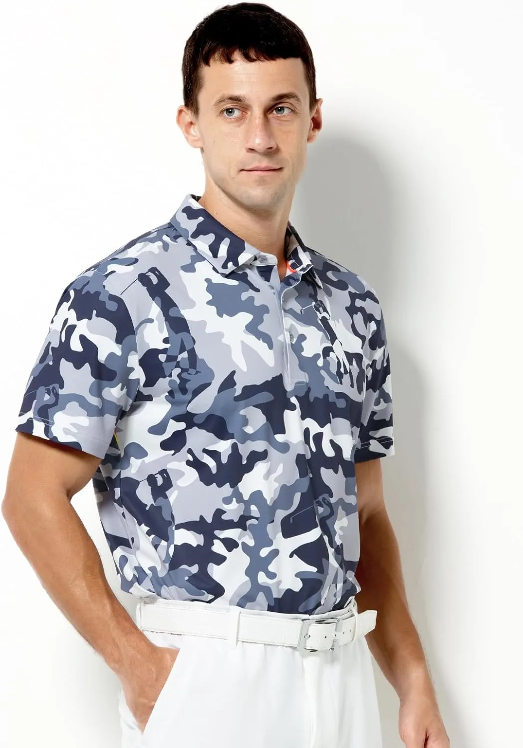 Arjen Kroos Men's Golf Polo Shirt Wicking Quick-Dry Athletic Print Performance Short Sleeve Polo