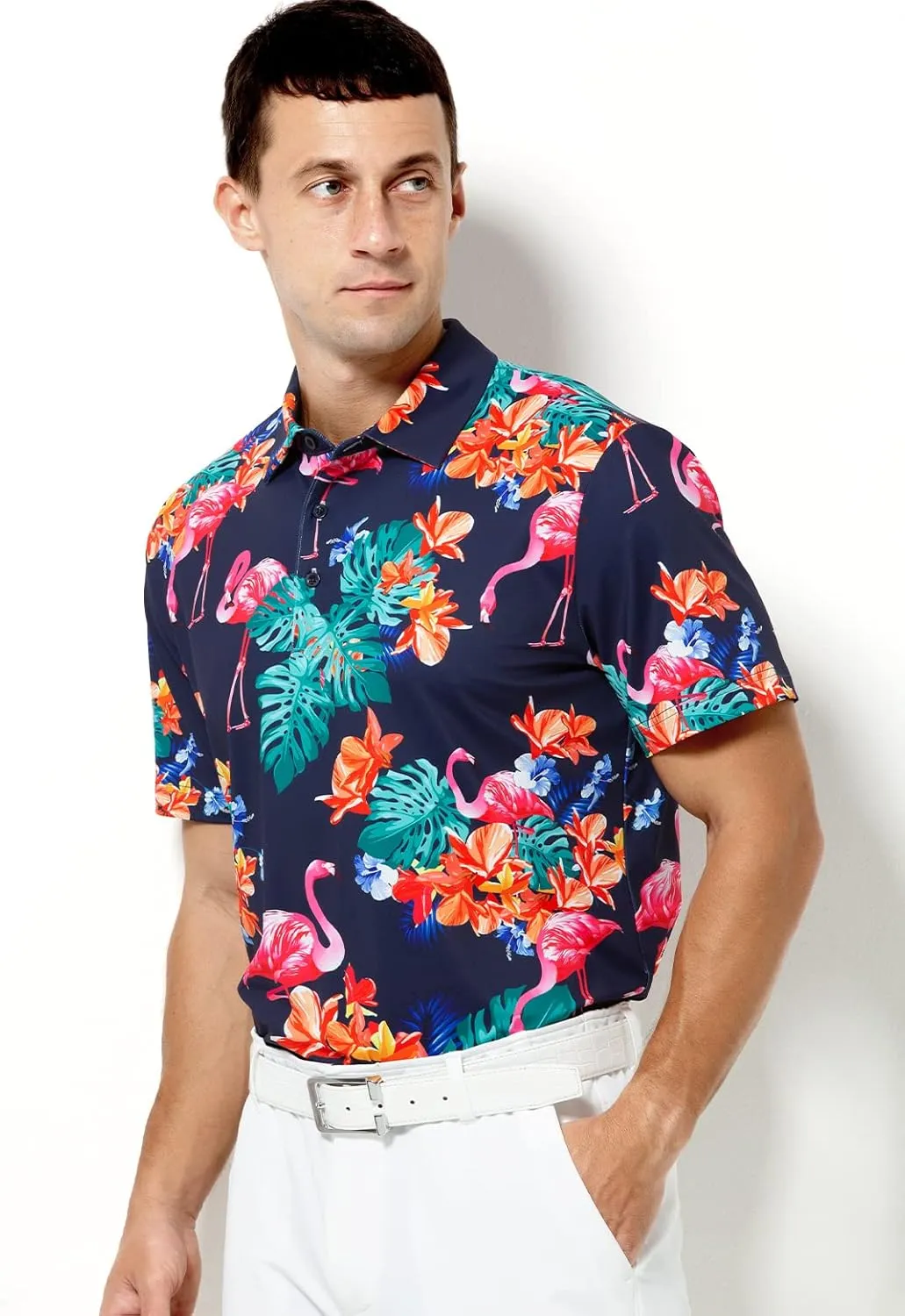 Arjen Kroos Men's Golf Polo Shirt Wicking Quick-Dry Athletic Print Performance Short Sleeve Polo