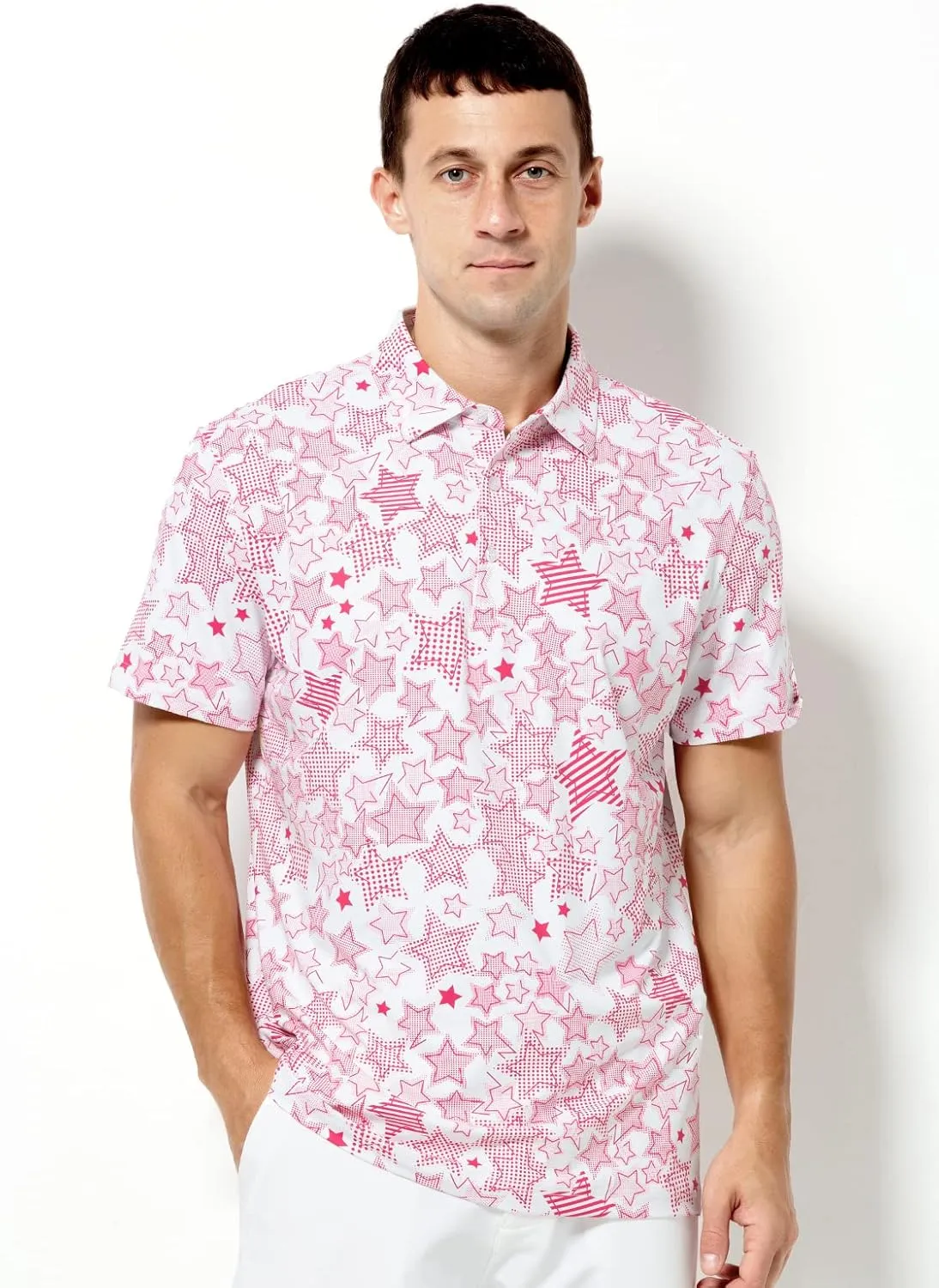 Arjen Kroos Men's Golf Polo Shirt Wicking Quick-Dry Athletic Print Performance Short Sleeve Polo