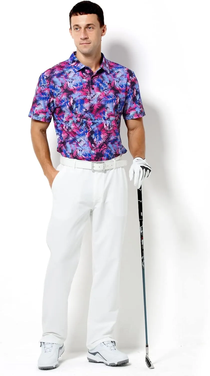 Arjen Kroos Men's Golf Polo Shirt Wicking Quick-Dry Athletic Print Performance Short Sleeve Polo