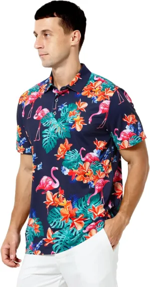 Arjen Kroos Men's Golf Polo Shirt Wicking Quick-Dry Athletic Print Performance Short Sleeve Polo