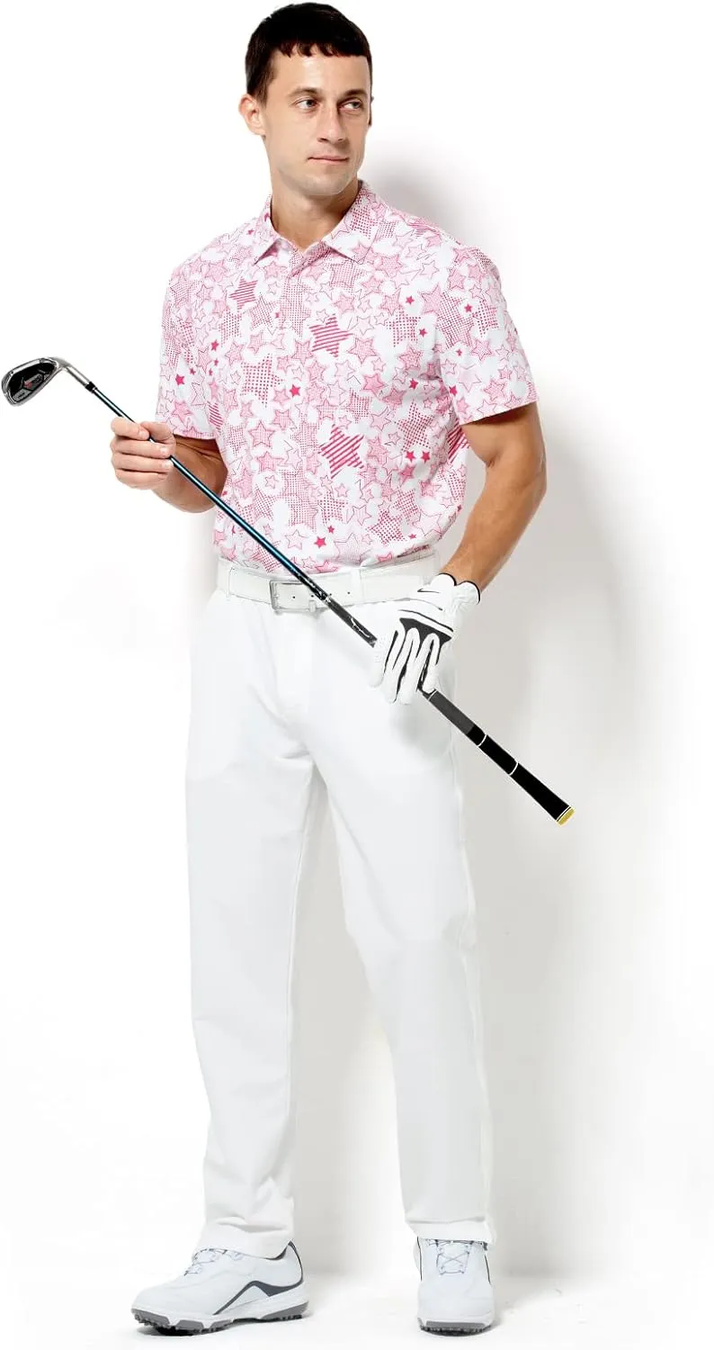 Arjen Kroos Men's Golf Polo Shirt Wicking Quick-Dry Athletic Print Performance Short Sleeve Polo