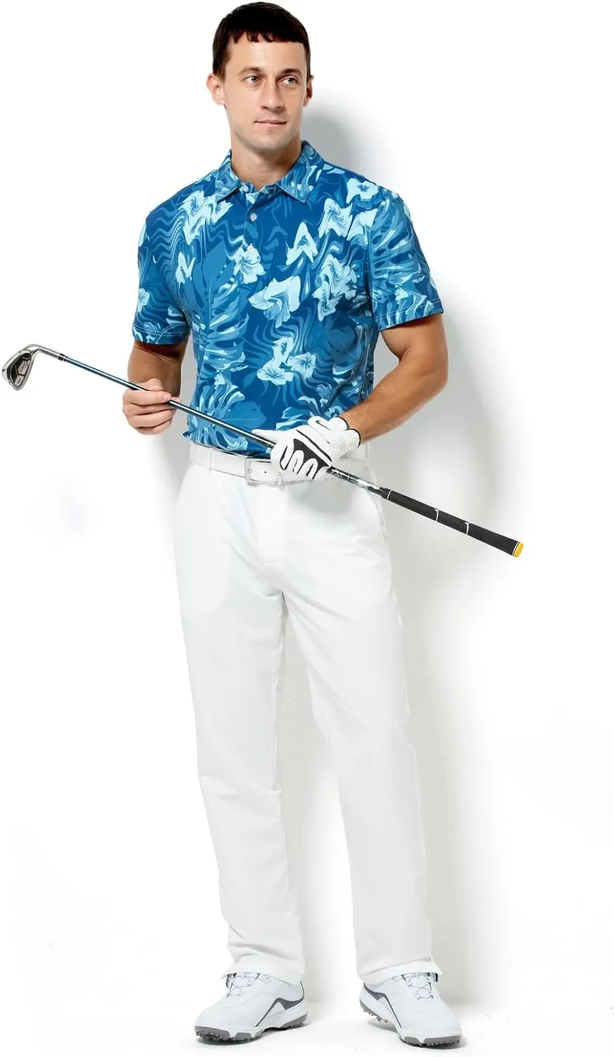 Arjen Kroos Men's Golf Polo Shirt Wicking Quick-Dry Athletic Print Performance Short Sleeve Polo