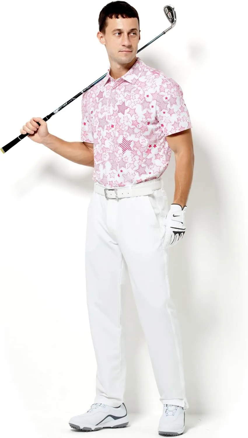 Arjen Kroos Men's Golf Polo Shirt Wicking Quick-Dry Athletic Print Performance Short Sleeve Polo