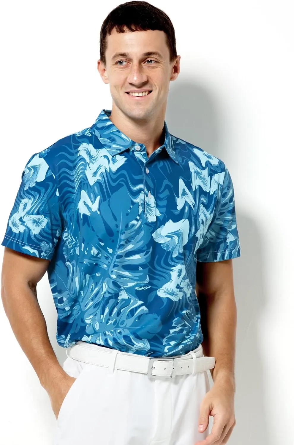 Arjen Kroos Men's Golf Polo Shirt Wicking Quick-Dry Athletic Print Performance Short Sleeve Polo