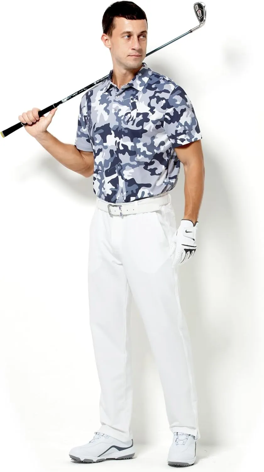 Arjen Kroos Men's Golf Polo Shirt Wicking Quick-Dry Athletic Print Performance Short Sleeve Polo