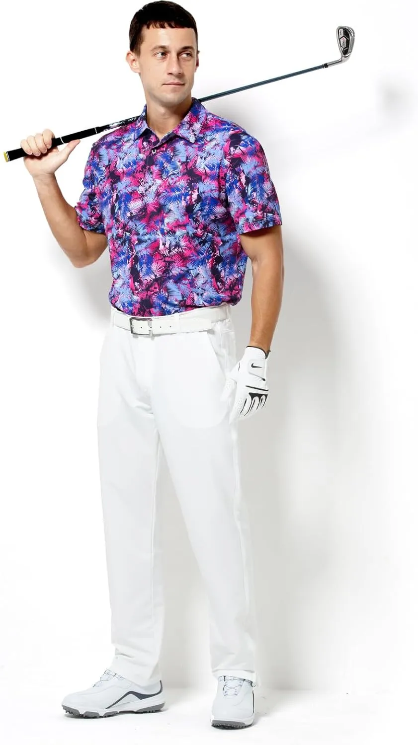 Arjen Kroos Men's Golf Polo Shirt Wicking Quick-Dry Athletic Print Performance Short Sleeve Polo