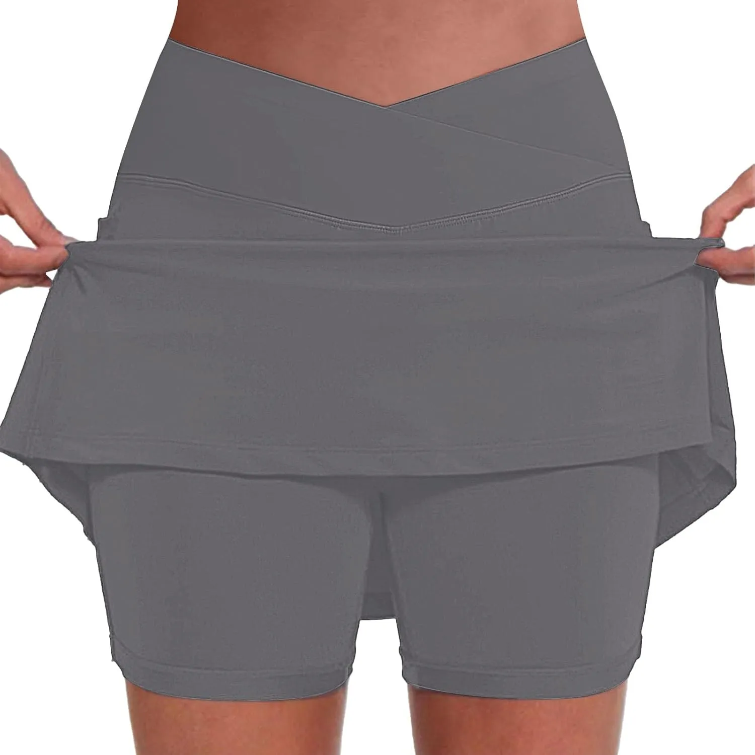 Athletic Skorts for Women High Waist Tummy Control Golf Skorts Pockets Trendy Plus Sized Tennis Skirt with Shorts