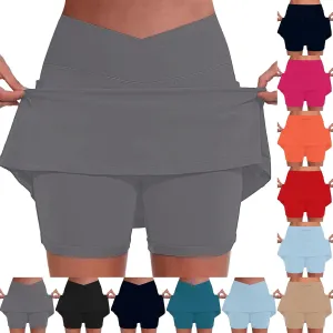 Athletic Skorts for Women High Waist Tummy Control Golf Skorts Pockets Trendy Plus Sized Tennis Skirt with Shorts