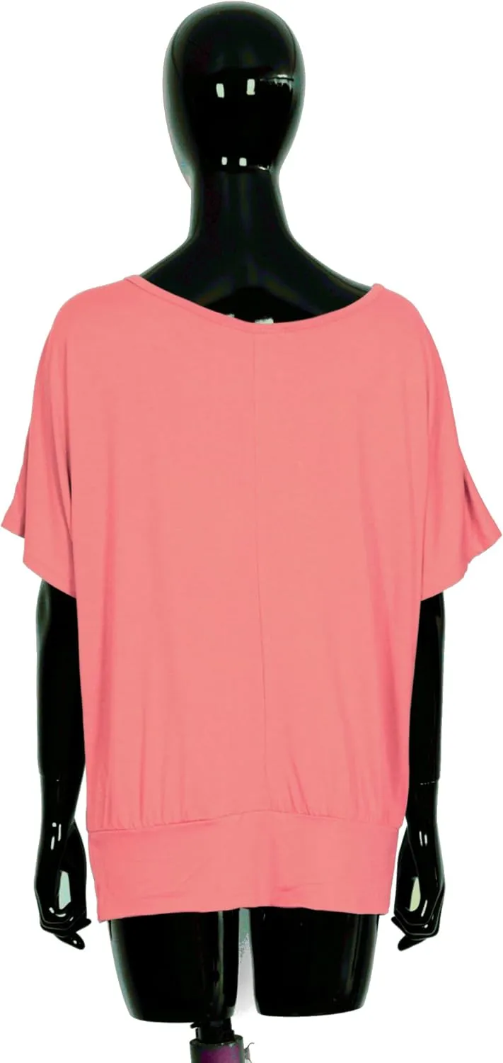 Batwing Tops for Women  Oversized Casual T-Shirt with Banded Waist