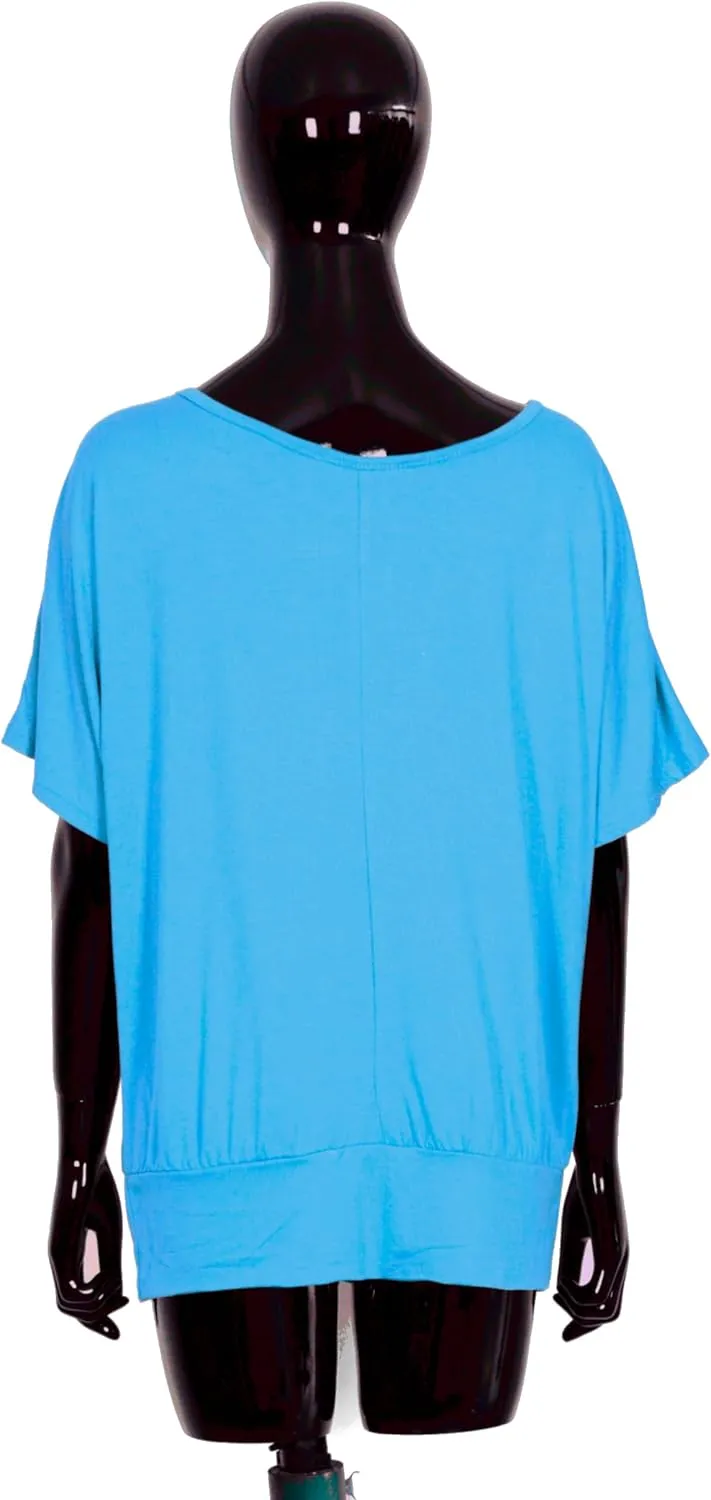 Batwing Tops for Women  Oversized Casual T-Shirt with Banded Waist