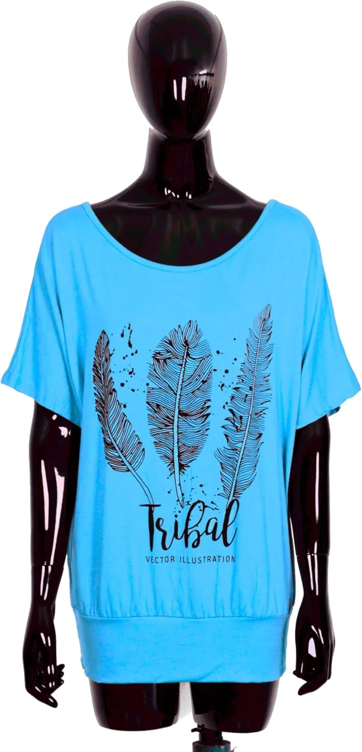 Batwing Tops for Women  Oversized Casual T-Shirt with Banded Waist