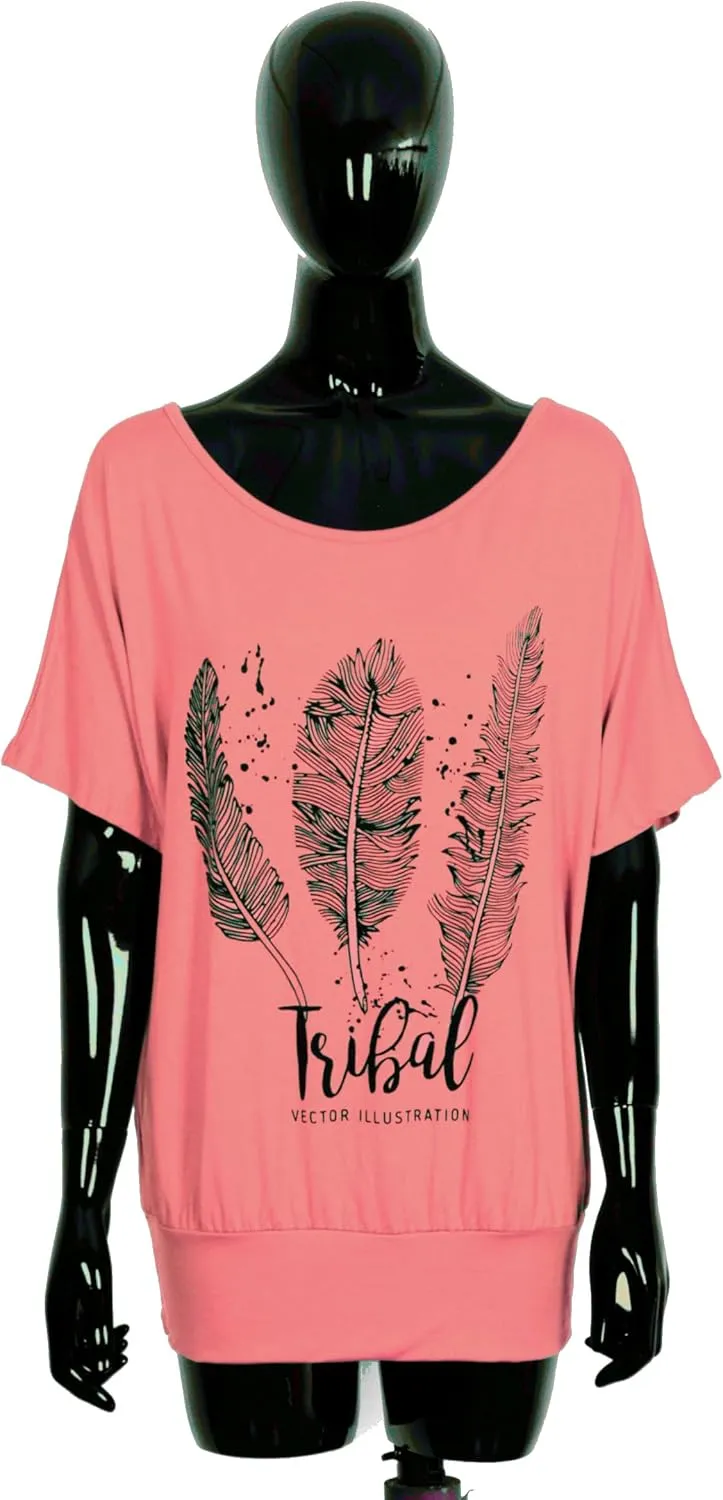 Batwing Tops for Women  Oversized Casual T-Shirt with Banded Waist