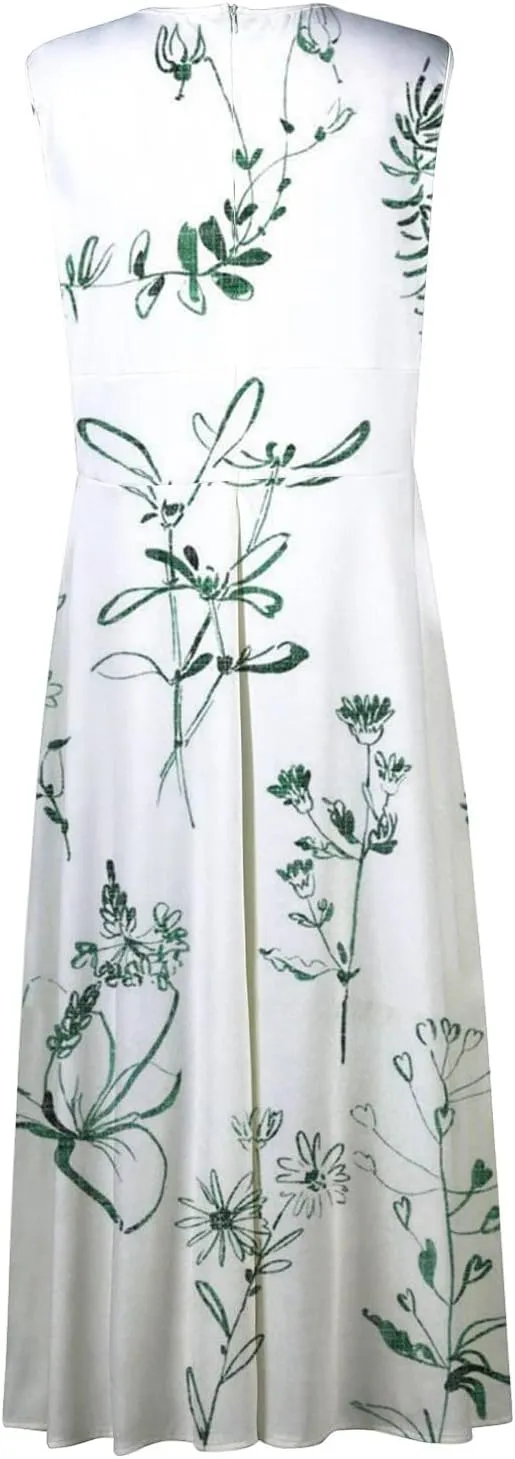 Beach Dresses for Women Summer Trendy Elegant V Neck Wrap Floral Boho Dress Flowy Ruched Maxi Dress