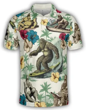 Bigfoots Polo Shirts for Men - Bigfoots Lovers Stylish Mens Goft Shirt Casual Short Sleeve Button Down Outfit Set 60