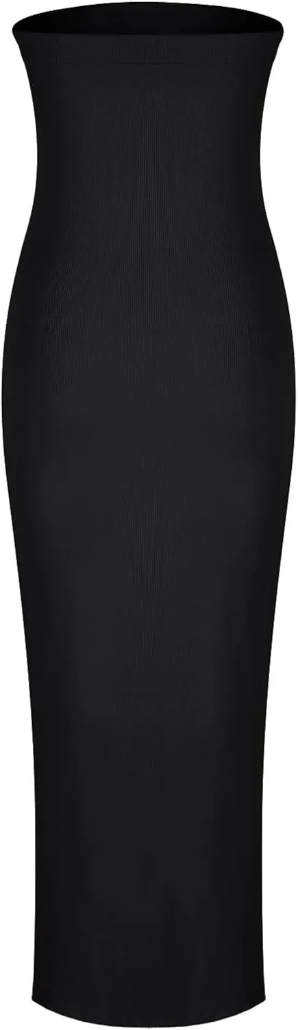 Bodycon Dresses for Women Sexy Strapless Tube Top Dress Side Split HOCO Maxi Dresses 2024 Summer Wedding Guest Dress