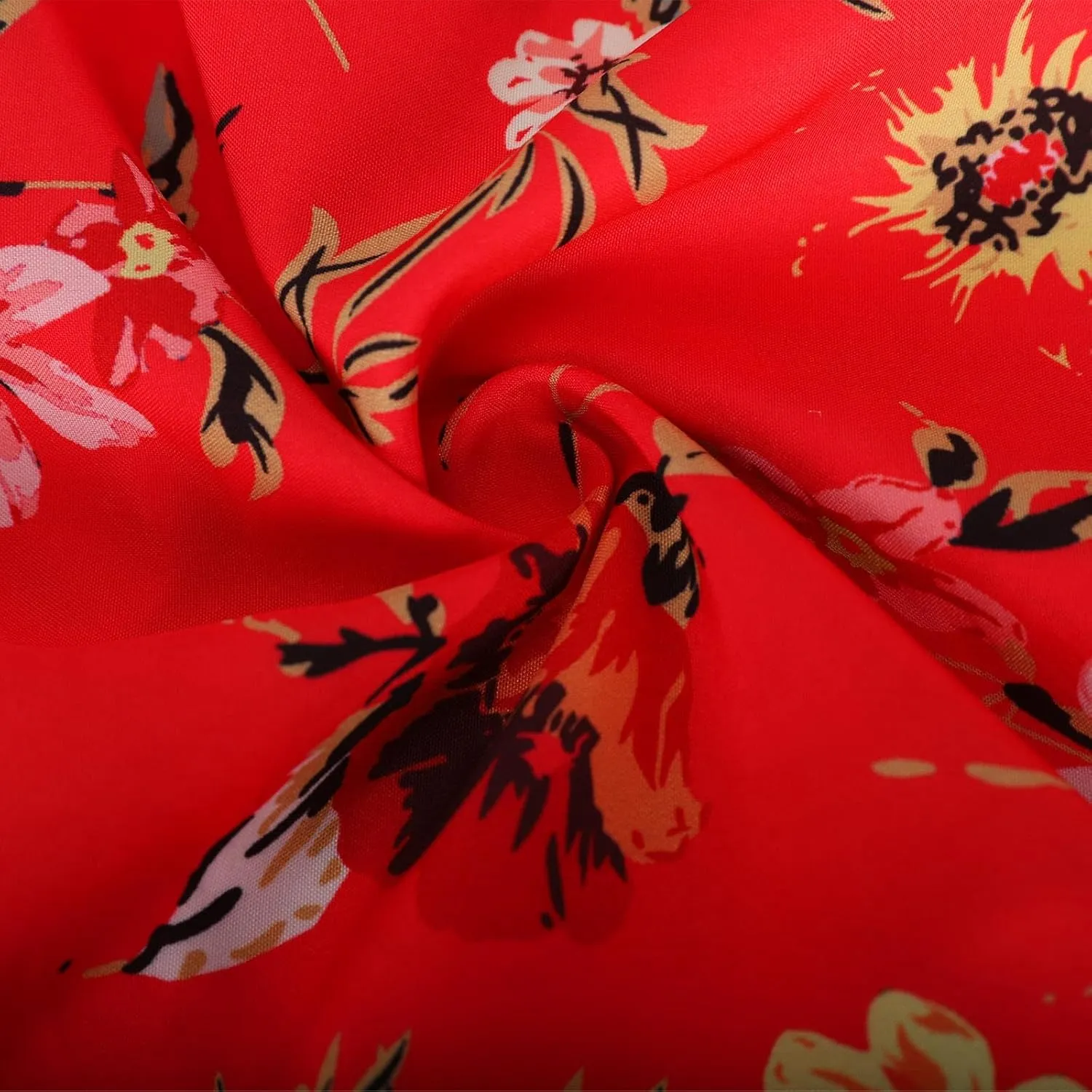 Boho Dresses for Women 2024 Crewneck Puff Short Sleeve Floral Maxi Dress Summer 2024 Trendy Beach Vacation Sundress
