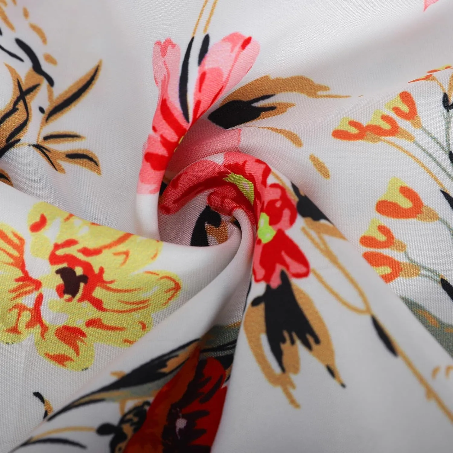 Boho Dresses for Women 2024 Crewneck Puff Short Sleeve Floral Maxi Dress Summer 2024 Trendy Beach Vacation Sundress