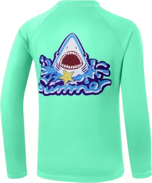 Boys Rash Guard Long Sleeve UPF 50  Fishing Shirt Kids Sun Protection Swim Shirts Youth SPF Quick Dry Shirt