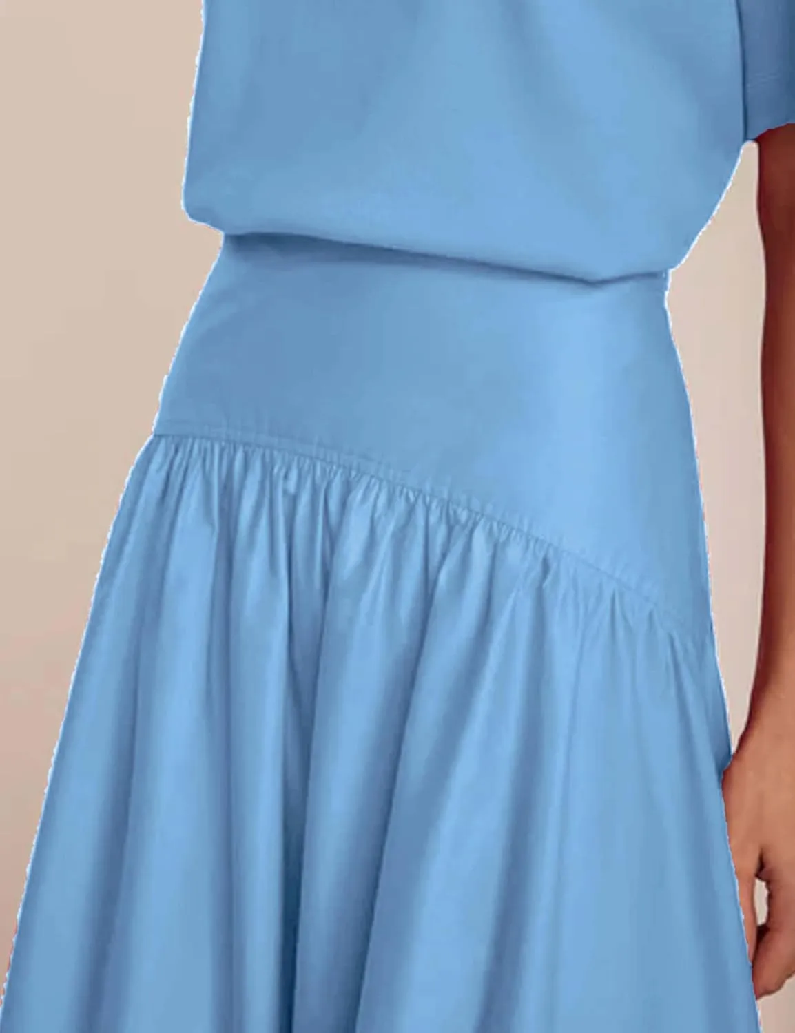 Bozanly Summer Two Piece Outfits Skirts Set for Women Crewneck Short Sleeve Tee and Midi Skirt Sets Dresses