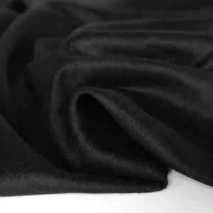Brushed Melton Wool Blend Coating - Black