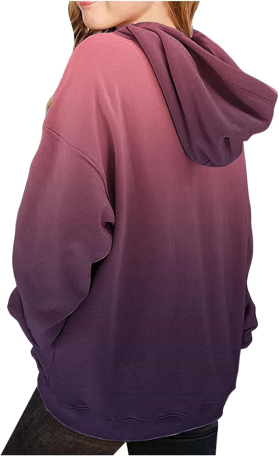 BTDECLAR Hoodies for Teen Girls Hooded Sweatshirt Fleece Cute Oversized Pullover Tops Gradient Preppy Clothes Size 10 12