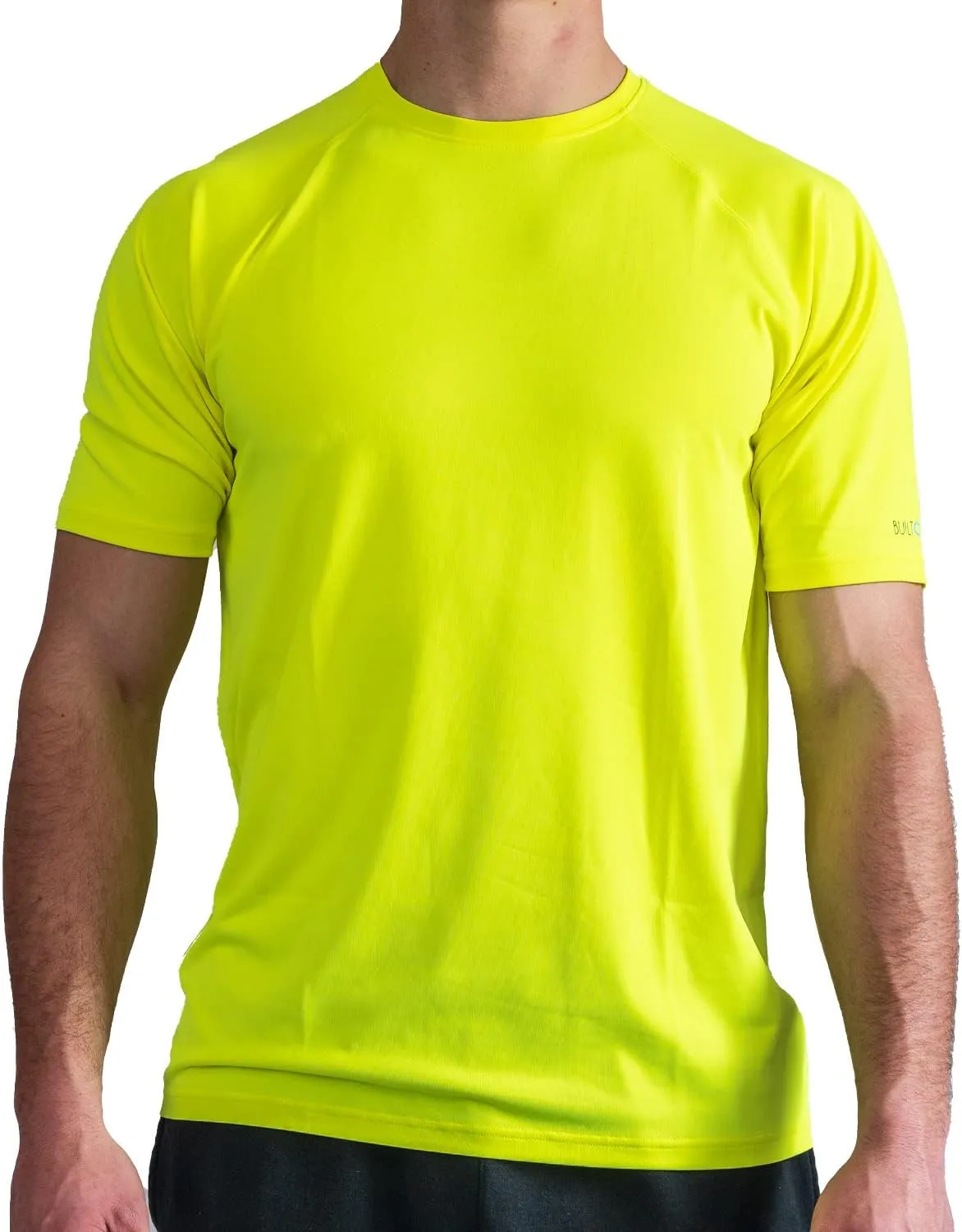 BUILTCOOL Mens Crew Neck Raglan Shirt  Quick Dry Shirts for Men, Instant Cooling Moisture Wicking, UPF 50 Sun Protection