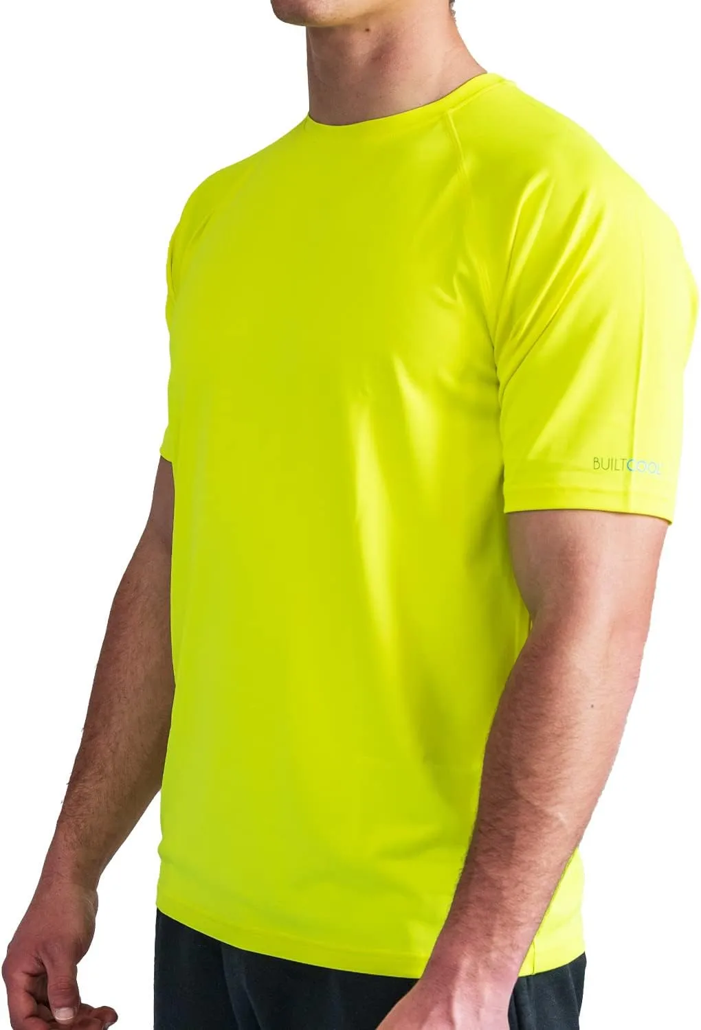 BUILTCOOL Mens Crew Neck Raglan Shirt  Quick Dry Shirts for Men, Instant Cooling Moisture Wicking, UPF 50 Sun Protection