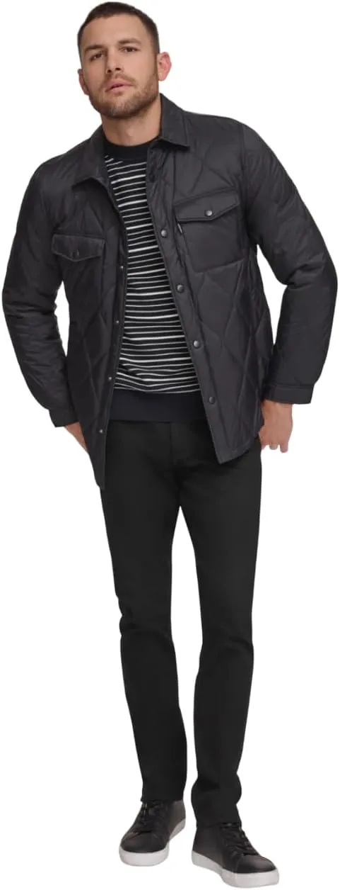 Calvin Klein Men's Diamond Quilted Shirt Jacket