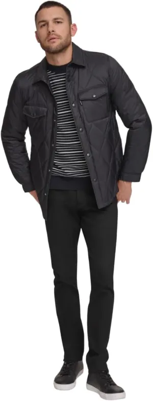 Calvin Klein Men's Diamond Quilted Shirt Jacket