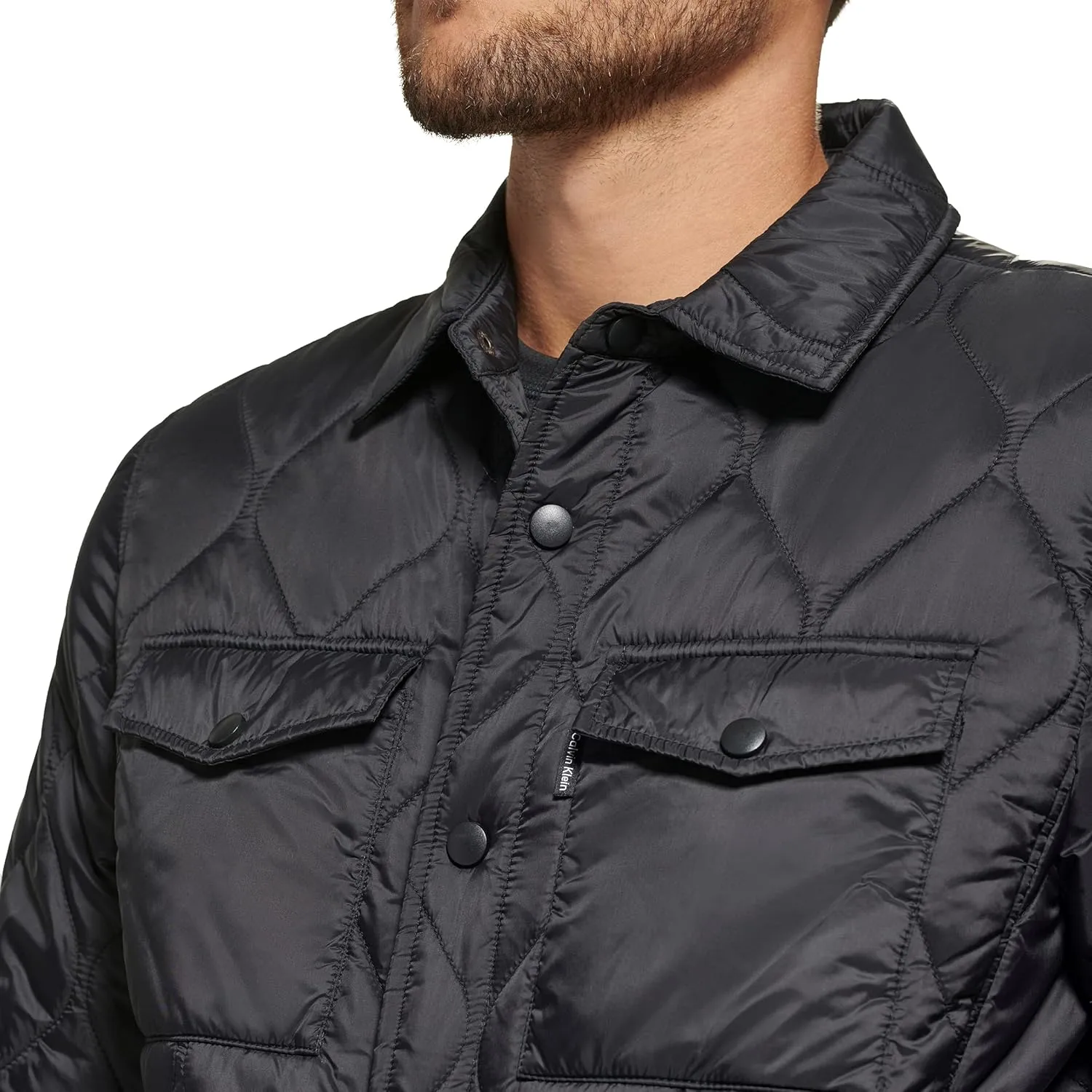 Calvin Klein Men's Diamond Quilted Shirt Jacket