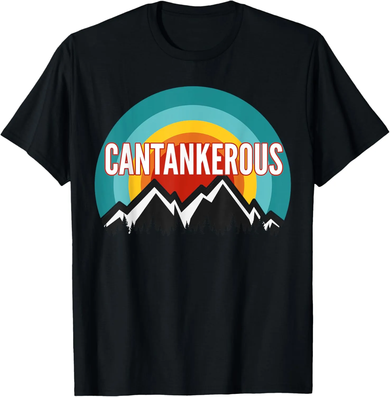 Cantankerous, Vintage Retro Sunset Design T-Shirt