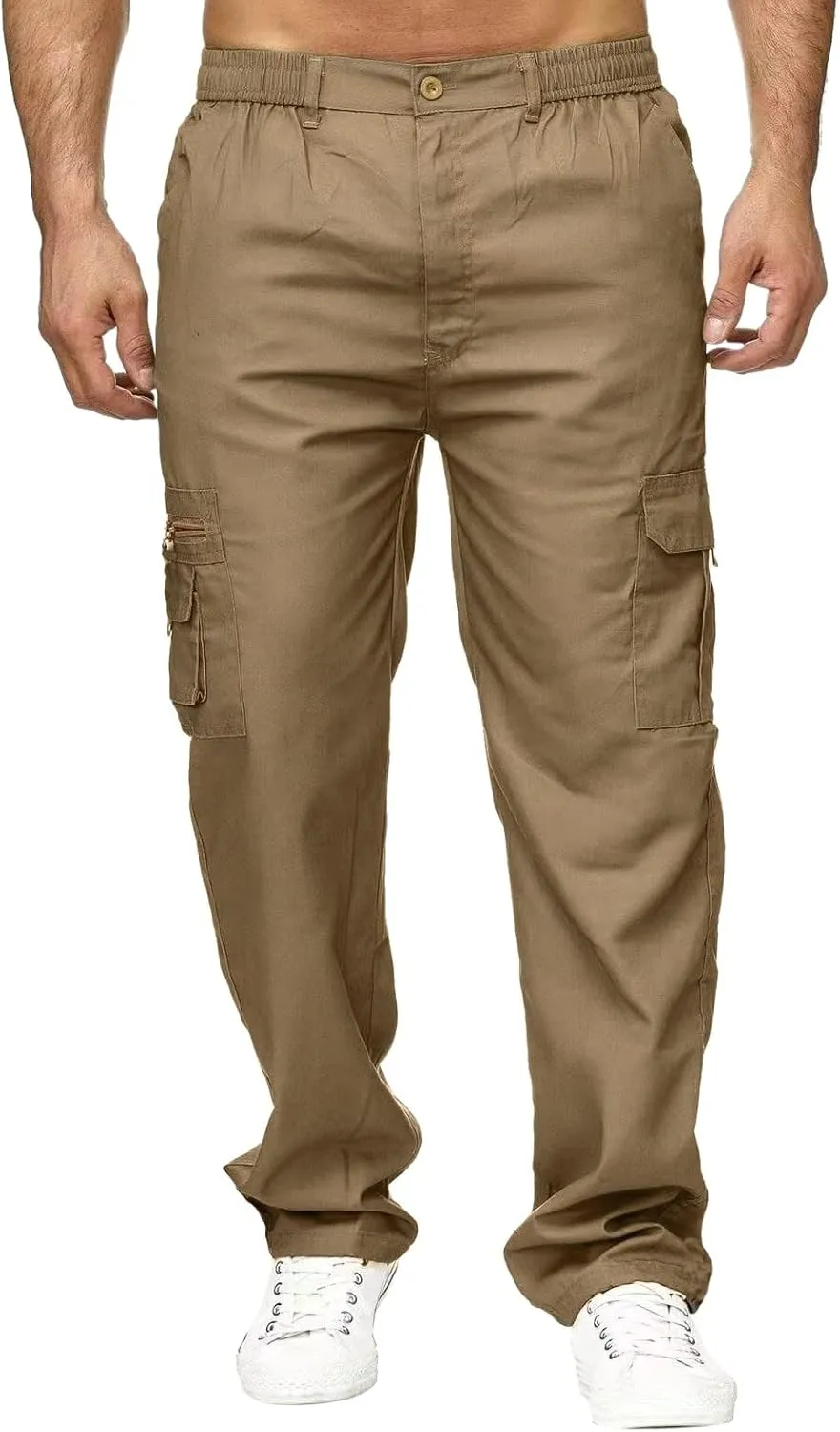 Cargo Pants for Men Big and Tall, Athletic Workout Trouser Casual Cargo Pants Fleece Joggers Sweat Pants for Men Mens