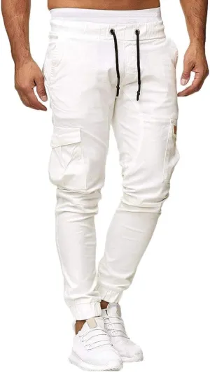 Cargo Pants for Men Big and Tall Pants Elastic Waist Trousers Mens Business Casual Pants Work Sports Cargo Pants Thin