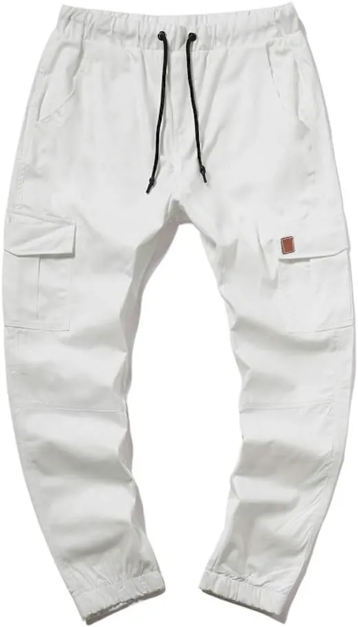 Cargo Pants for Men Big and Tall Pants Elastic Waist Trousers Mens Business Casual Pants Work Sports Cargo Pants Thin
