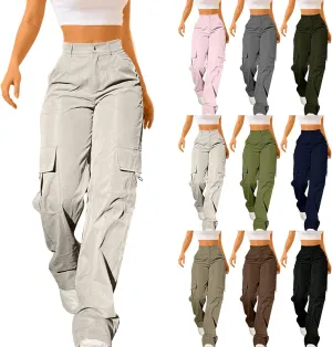 Cargo Pants for Women High Waisted Casual Pants Work Pants Baggy Stretchy Wide Leg Y2K Streetwear with Pockets