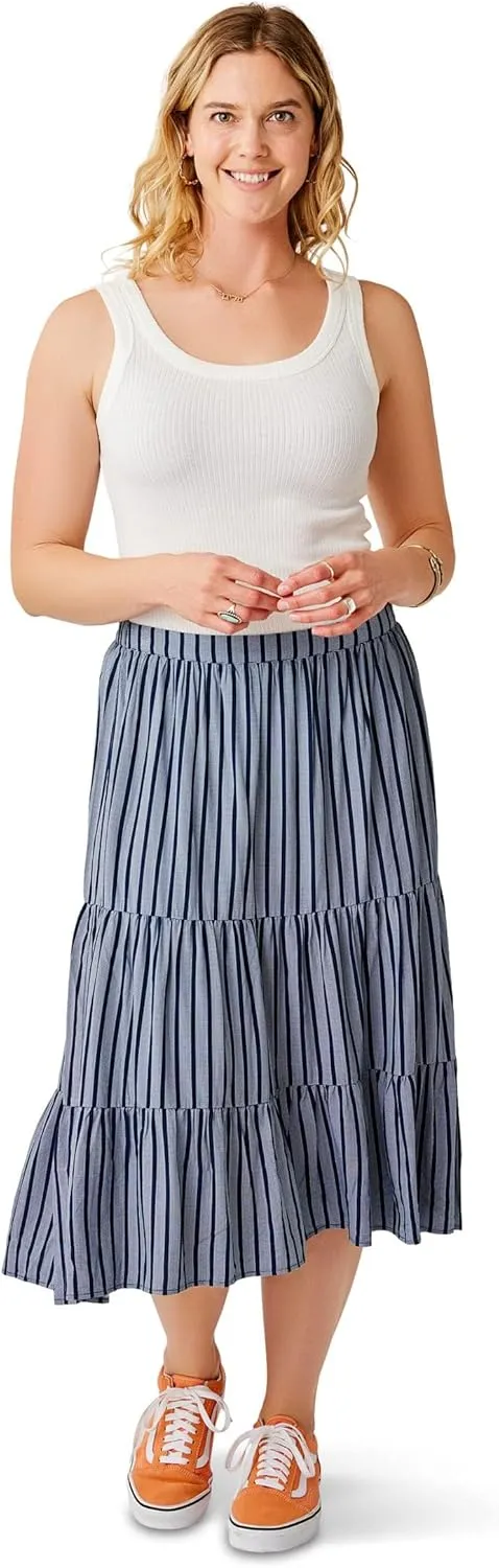 Carve Designs Women's Grace Skirt, Navy Stripe, LG
