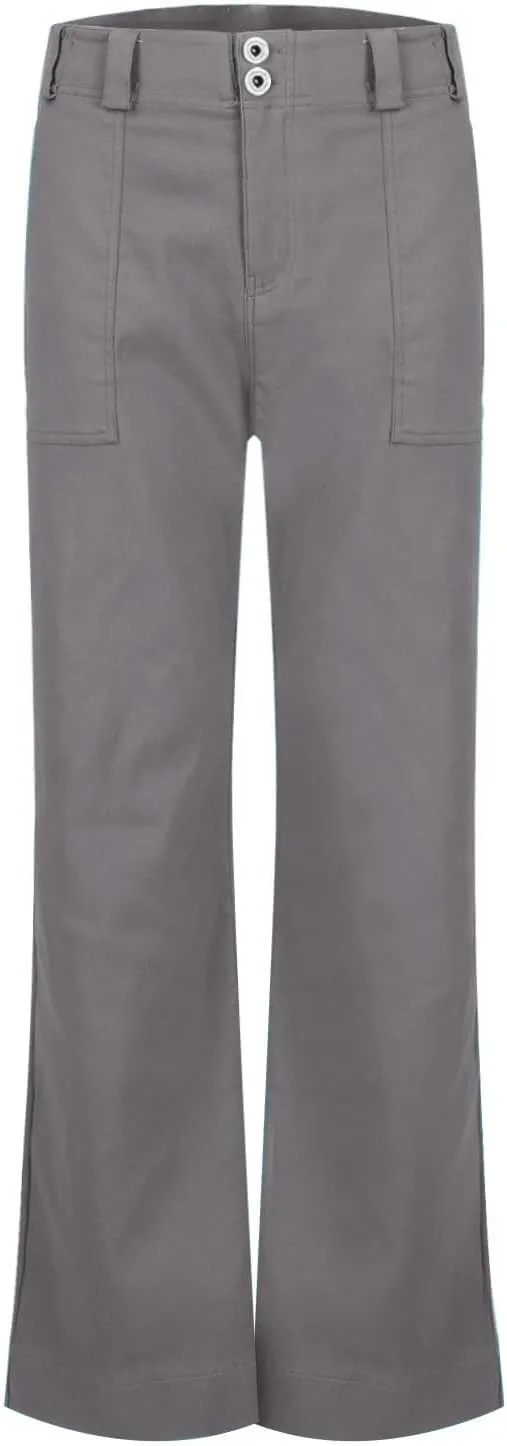 Causal Wide Leg Pants for Women Y2K Stretch Twill High Waisted Chino Pants Comfy Slim Fit Dress Pants with Pockets