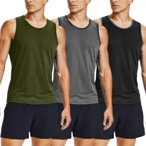 COOFANDY Men's Athletic Running Tank Tops 3 Pack Sleeveless Workout Gym Shirts Muscle Tee Casual Beach T Shirt