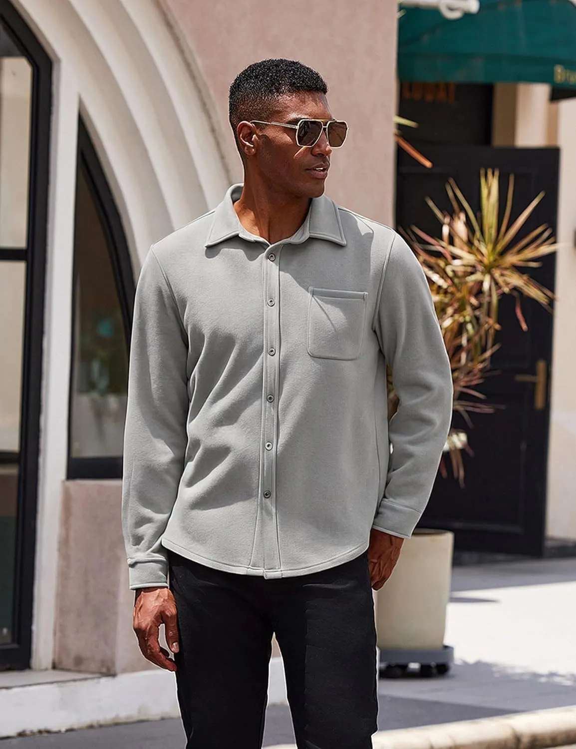 COOFANDY Men's Casual Shirt Long Sleeve Button Down Lightweight Flannel Shirts